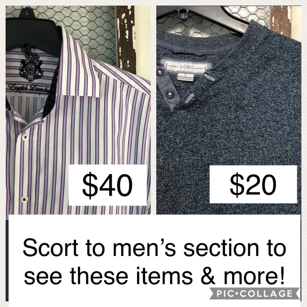 Sort to men’s section to see men’s items!